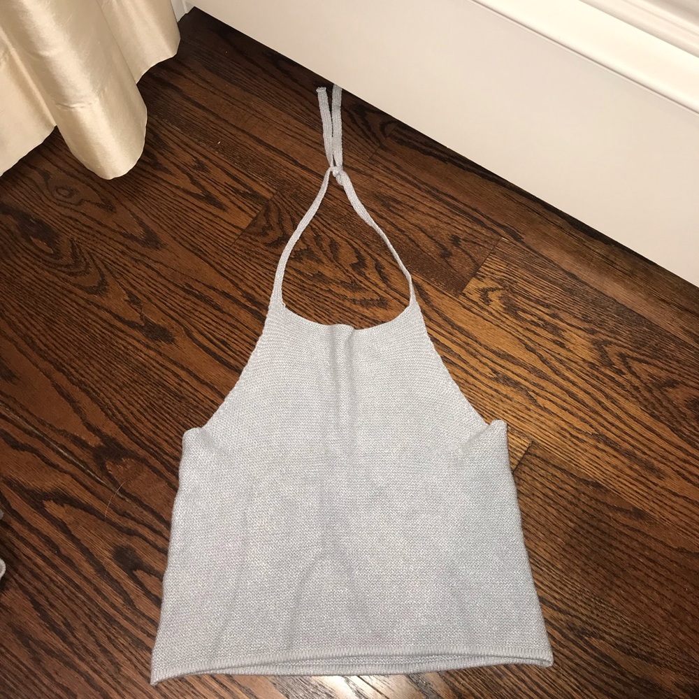 brandy melville blue halter top
